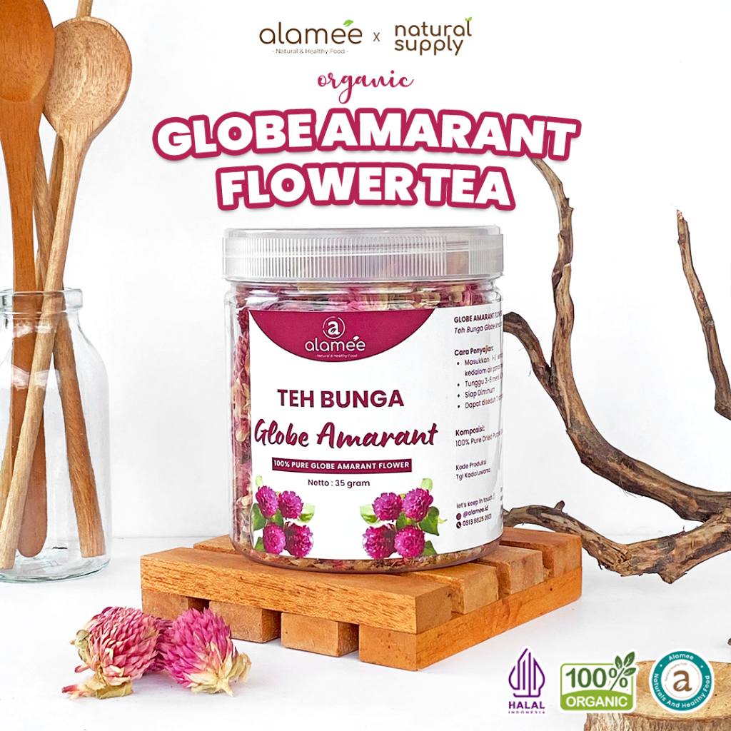 

Teh Bunga Globe Amaranth Tea Herbal Kering Organik Dried Flower Alami 35 Gr