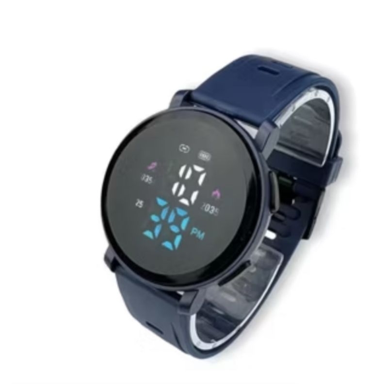 JAM TANGAN WANITA PRIA DIGITAL RUBBER BULAT LED WATCH