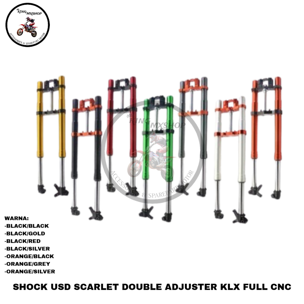 Sokbeker Shock Upside Down Depan USD SCARLET DOUBLE ADJUSTER KLX FULL CNC