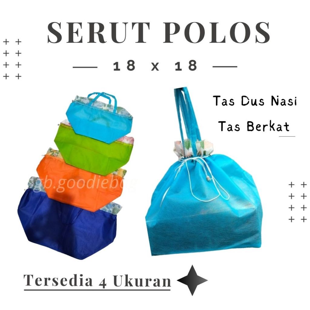 

Tas serut hajatan 18 x 18 goodie bag syukuran tas spunbond kotak nasi