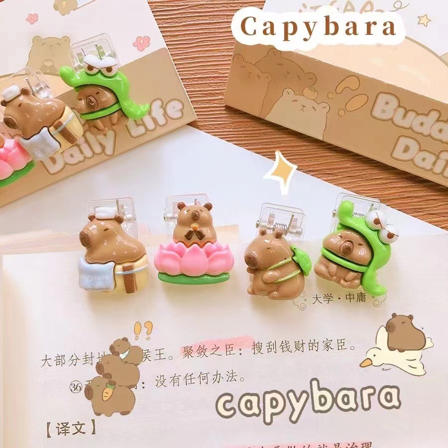 

Klip Kertas Capybara Timbul 1 pack isi 4pcs Jepitan Kertas Capybara Paper Clip Capybara Jepitan Kertas Capybara