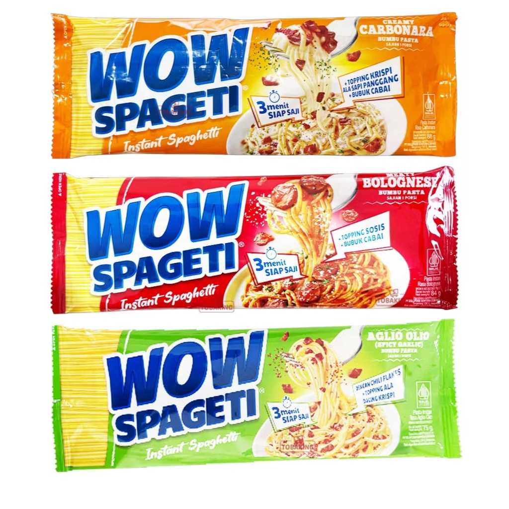

Wow Spageti Bolognese Carbonara Aglio Spaghetti Instant Nisadkc