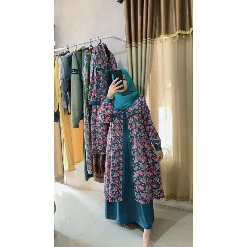 seragam batik BKMM nasional/ gamis bkmm pangaosan model iner cardigan by E NUR COLLECTION