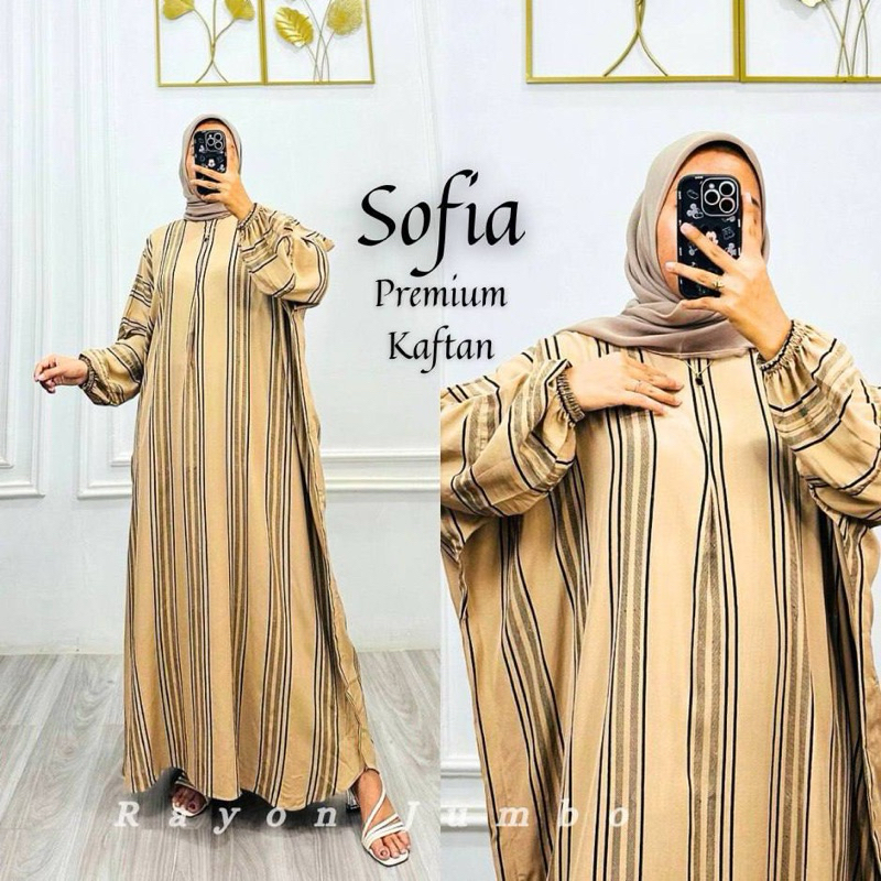 Daster Sofia Kaftan Premium Daily Outfit Muslimah Kekinian