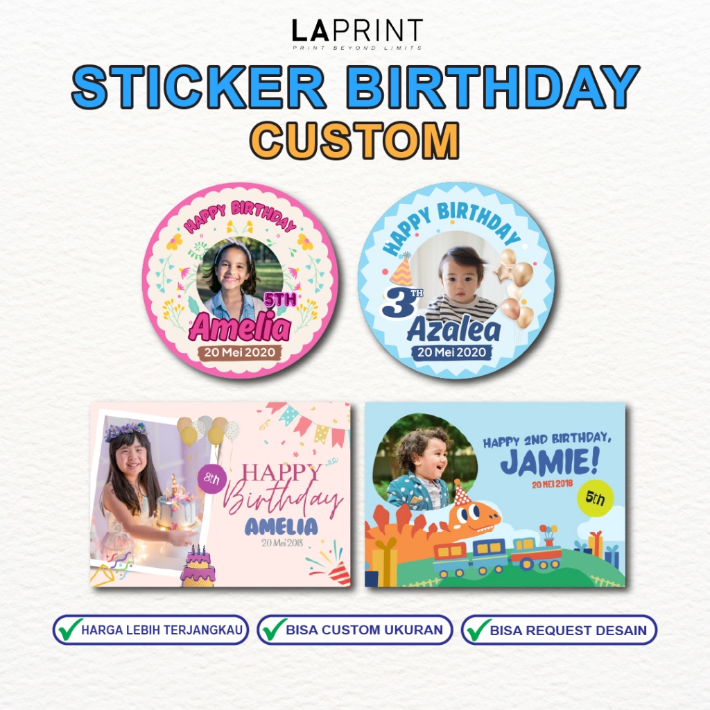 

Stiker Ulang Tahun Anak Custom / Sticker Tema Ulang Tahun Anak Murah Lucu
