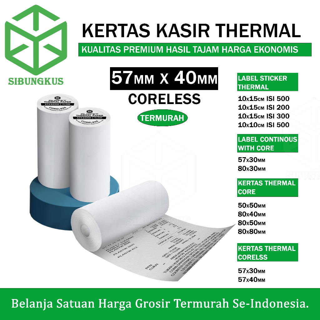 

Kertas Kasir Thermal Label Sticker Resi Lengkap Ukuran 57 x 40 Coreless , 57 x 30 , 80 x 30 , 80 x 40 , 80 x 50 , 80 x 80 100 x 150 100 x 100 , Isi 200 300 500 Direct Kertas Olshop Paket Pengiriman Roll Printer Stiker Termal Waterproof 100x150