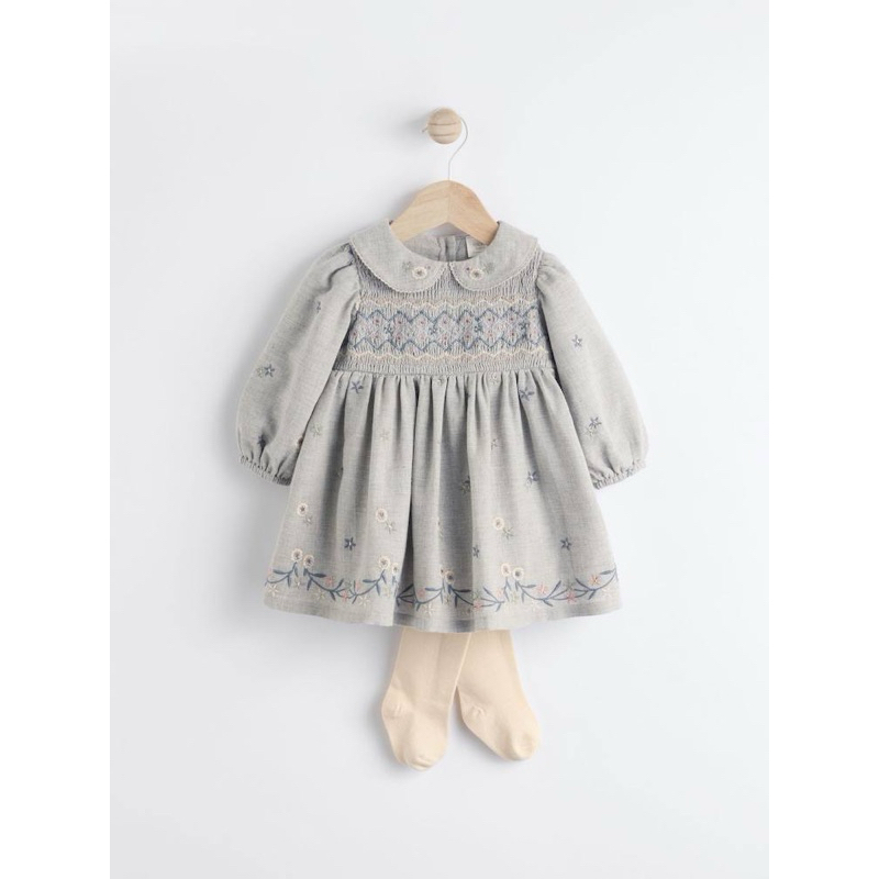 Next Grey Baby Embroidered Dress