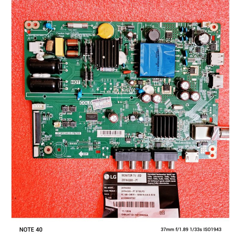 MB LG 28TK430V - MAINBOARD TV LG 28TK430v - MOTHERBOARD TV KG 28TK430V - MOBO TV LG 28TK430V