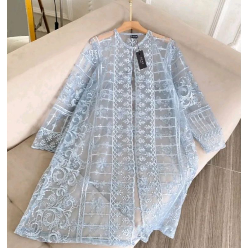 Diskont Atasan Tunik Wanita Cantik Viral 2025 Full Brokat Cantik Elegan