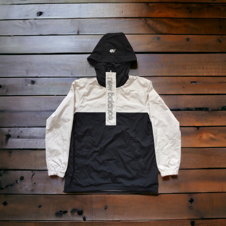 Jaket cagoule anorak, 2 warna, hitam putih, NB