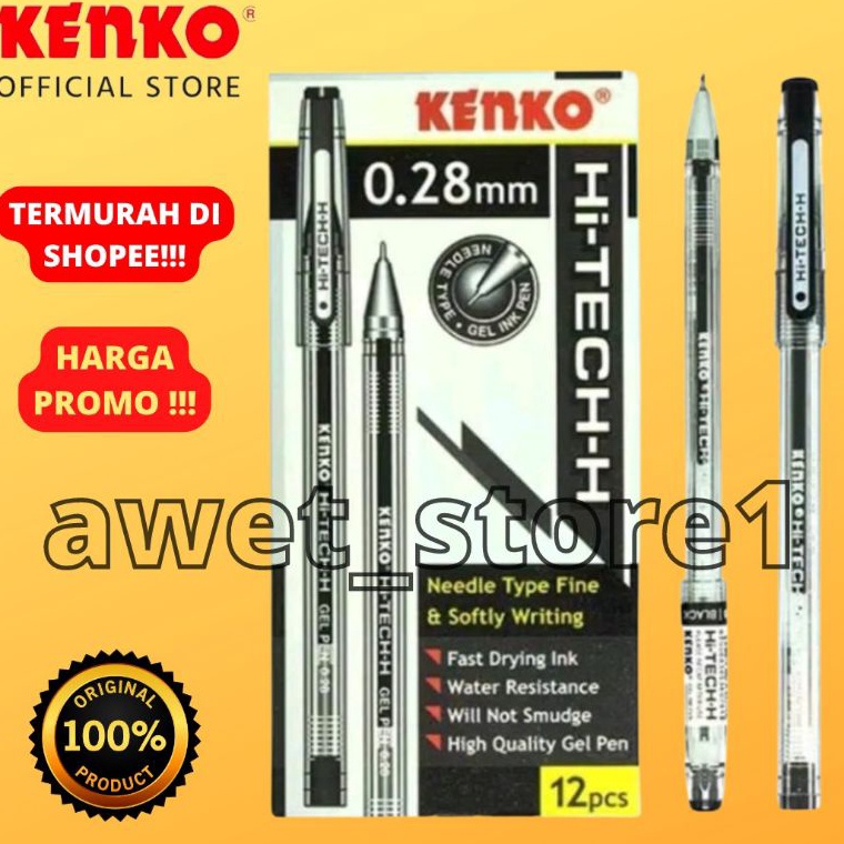 

KODE L25N Pulpen Gel hitech Pen Bolpoin Bolpen Pena HiTECH H 28 mm Hitam 1 pak 12 pcs