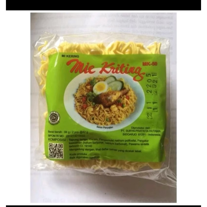 

Mie Kriting /Mie Kering Kriting isi 2 - 82 gr