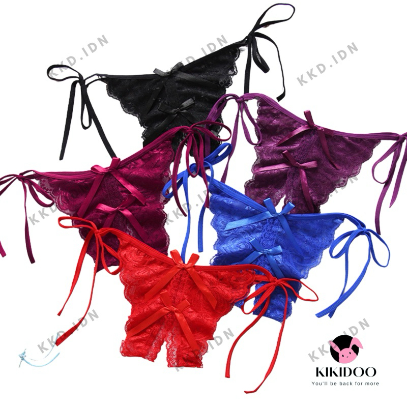 Kikidoo Tali Samping Lace Open Crotch | Lingerie Transparan Super Seksi | Celana Dalam Dewasa C20