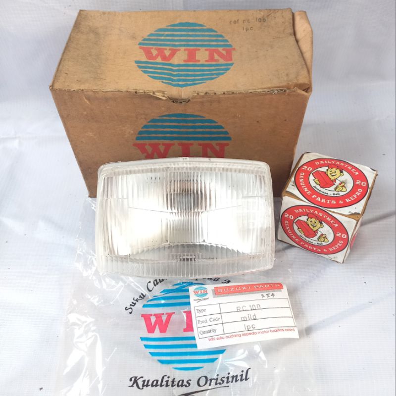 LAMPU REFLEKTOR DEPAN SUZUKI RC BRAVO RC80 RC100 MERK WIN BUKAN ORI