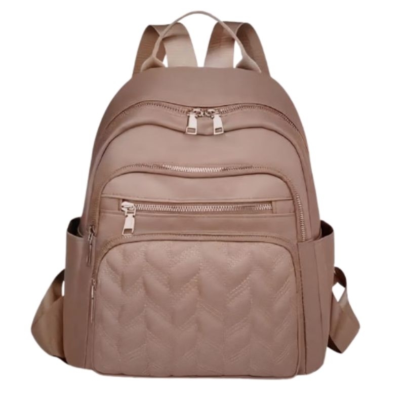 Ransel Wanita Waterproof Tas Ransel Wanita Waterproof Nylon dengan 4 Ruang dan Tempat Botol Minum Wa