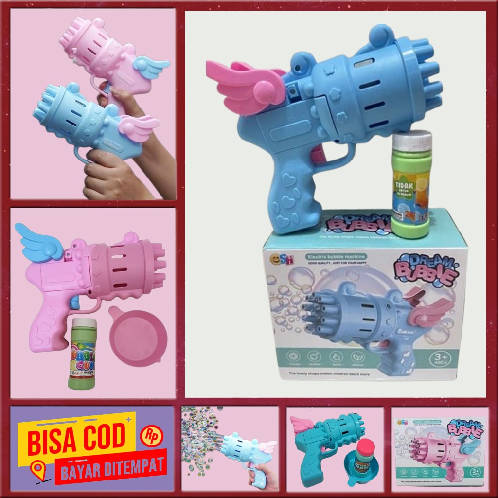 Pistol Bubble Dream Guns Angel Gelembung Sabun Otomatis