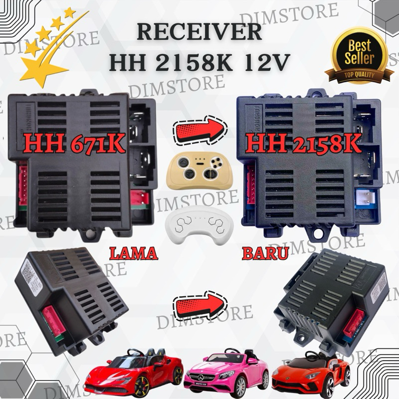 PRODUKSI TERBARU  HH2158K 2.4G 7 PIN 12V  20A RECEIVER MOBIL MAINAN AKI ANAK 12 VOLT MESIN MOBIL REM