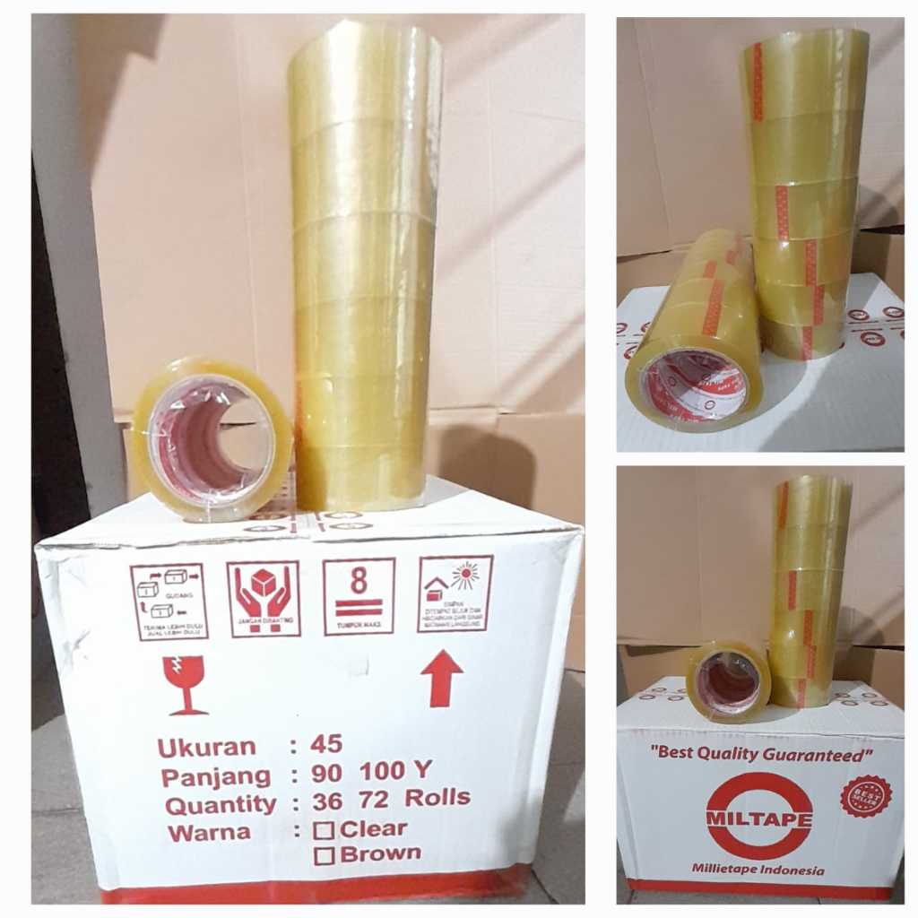 

Lakban MILTAPE Bening Ukuran 45 / 100 yard