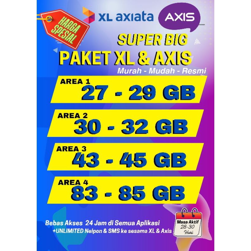 Paket Data 85 GB Paket data XL, AXIS, LiveOn, Kuota Murah XL, kuota murah Axis, Kuota murah LiveOn, 