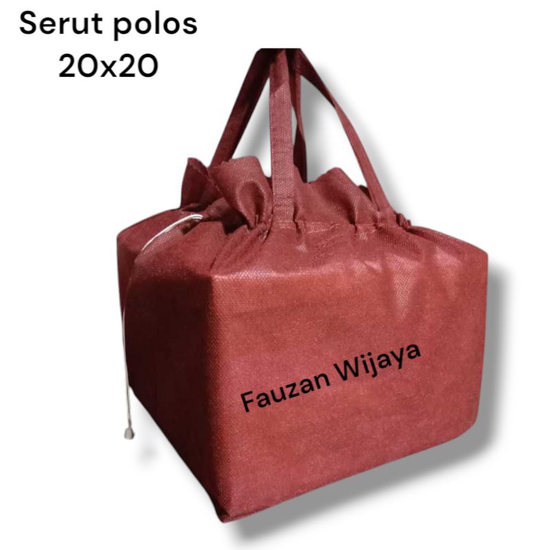 

Goodiebag tas box besek hajatan serut polos uk 20x20 isi 12pcs