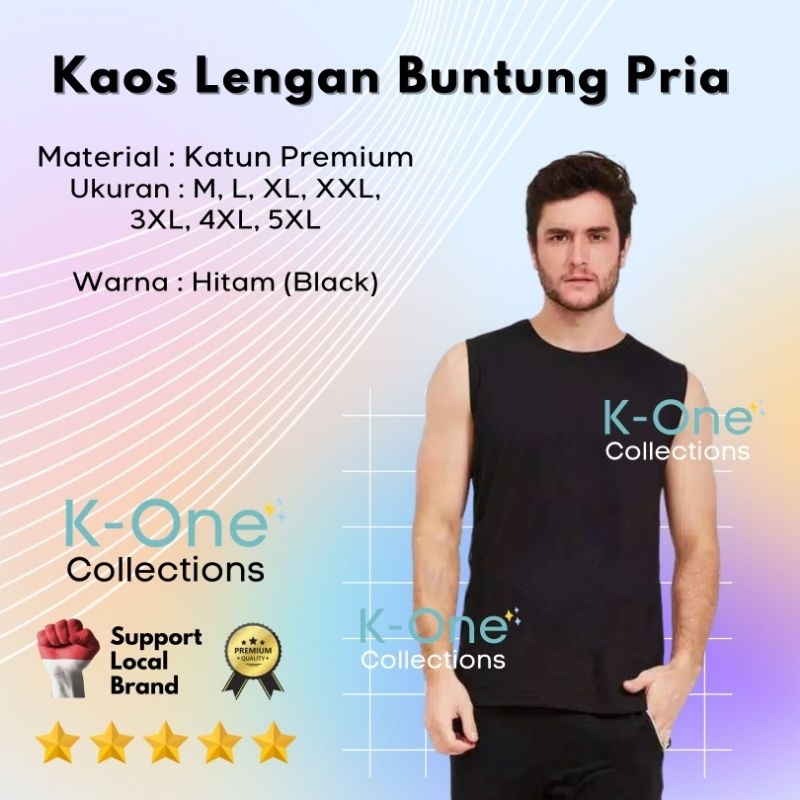 KAOS DALAM JUMBO LENGAN BUNTUNG POLOS / SINGLET PRIA