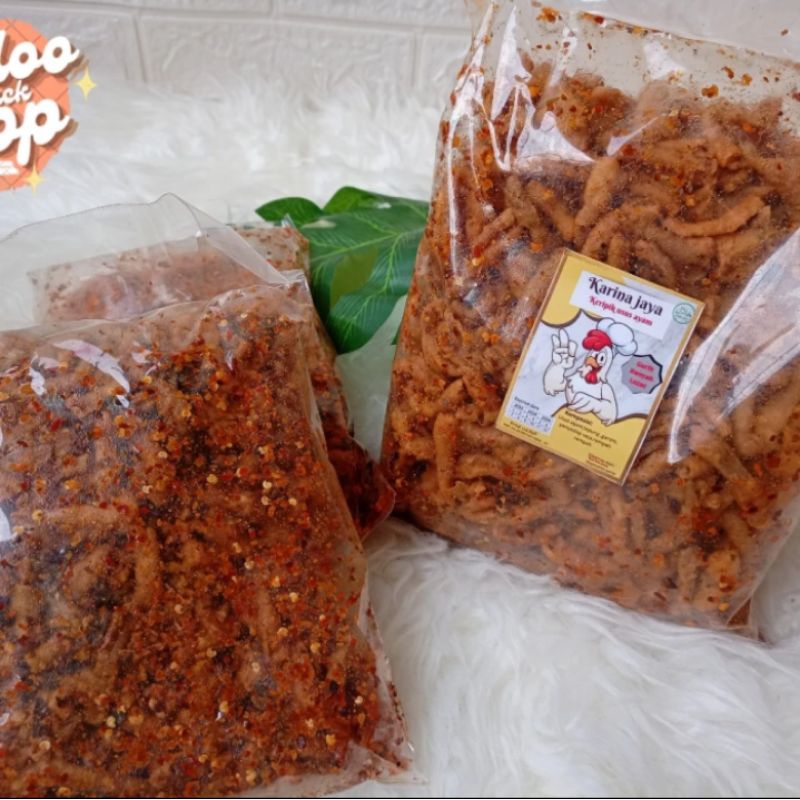 

Keripik Usus Ayam Pedas Daun Jeruk 500gr/ Kripik Usus Ayam Goreng
