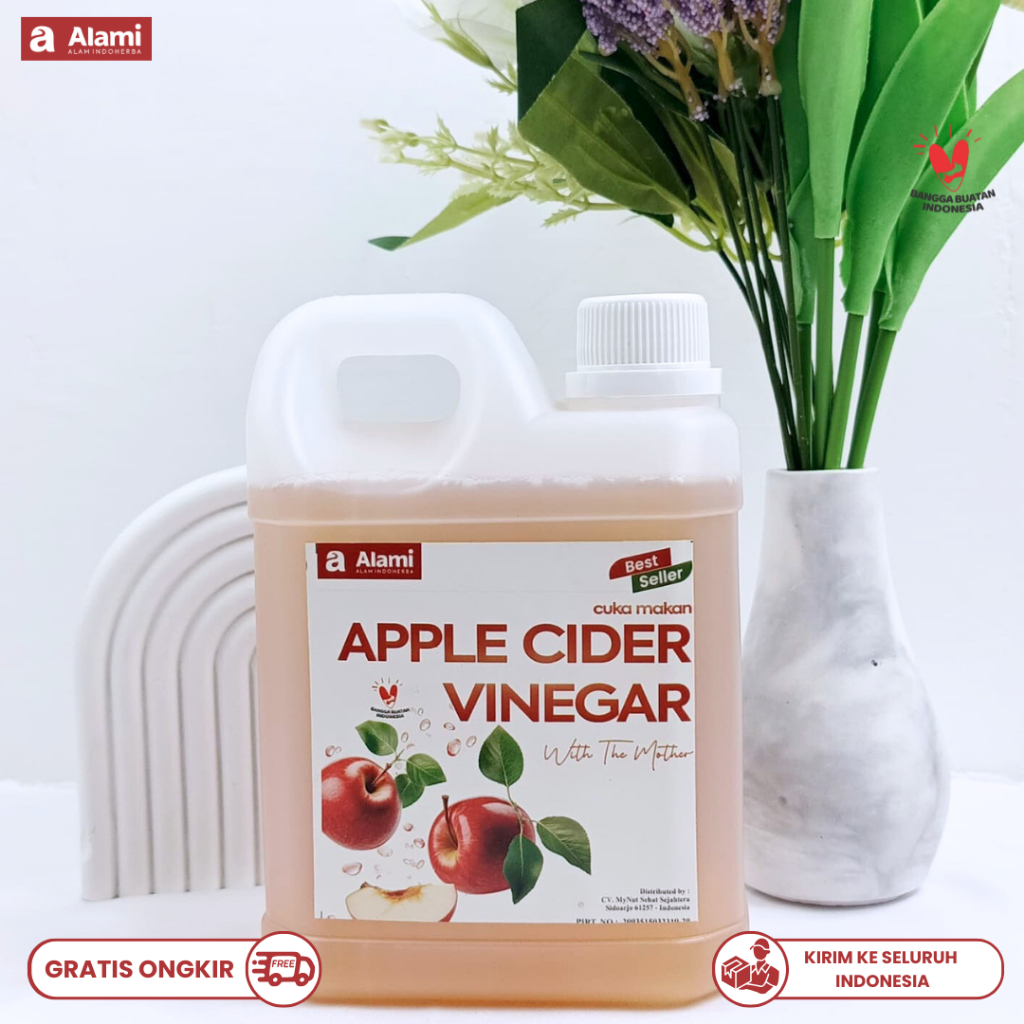 

ALAMI CUKA APEL 1000 ML APPLE CIDER VINEGAR MINUMAN HERBAL ALAMI 100% ORIGINAL