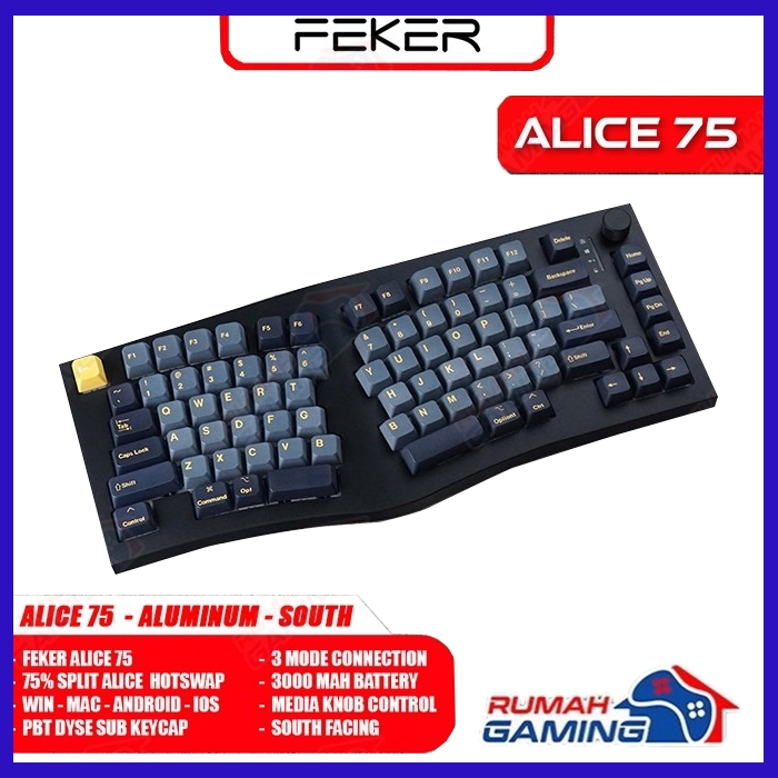 FEKER - Alice 75 - Alumunium - 75% - 3 Mode - Gasket - Mechanical Keyboard