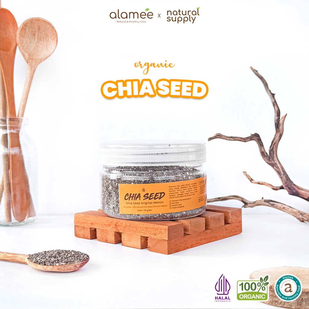 

ALAMEE Chia Seed Organik Premium Biji Black chiaseed chia cia seed seeds 125gr