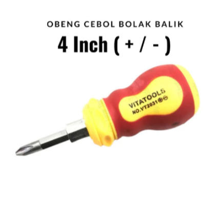 OBENG CEBOL BOLAK BALIK / OBENG BB CEBOL PENDEK MINI BOLAK BALIK PLUS MIN KEMBANG PIPIH GAGANG KARET