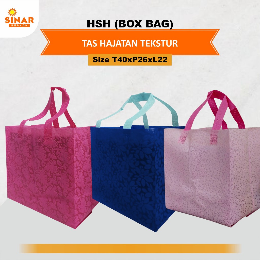 Tas Hajatan I Tas Kotak Nasi | Tas Selamatan Box Nasi 22x22 | Tas Besek Spunbond | Tas Spunbond Text