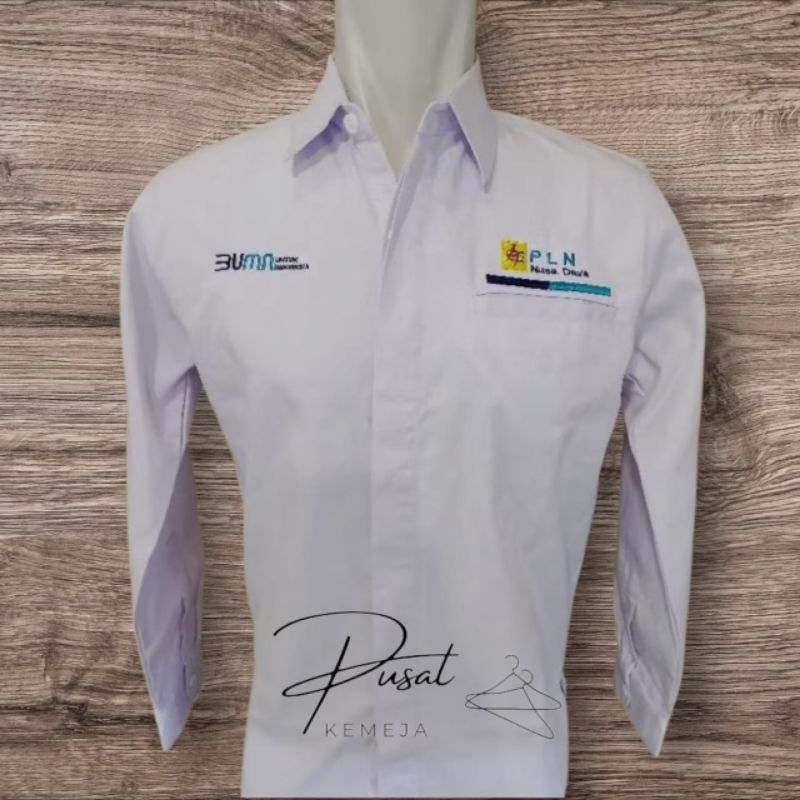 kemeja BUMN PLN nusa daya seragam BUMN PLN NUSA DAYA baju BUMN PLN NUSA DAYA putih lengan panjang