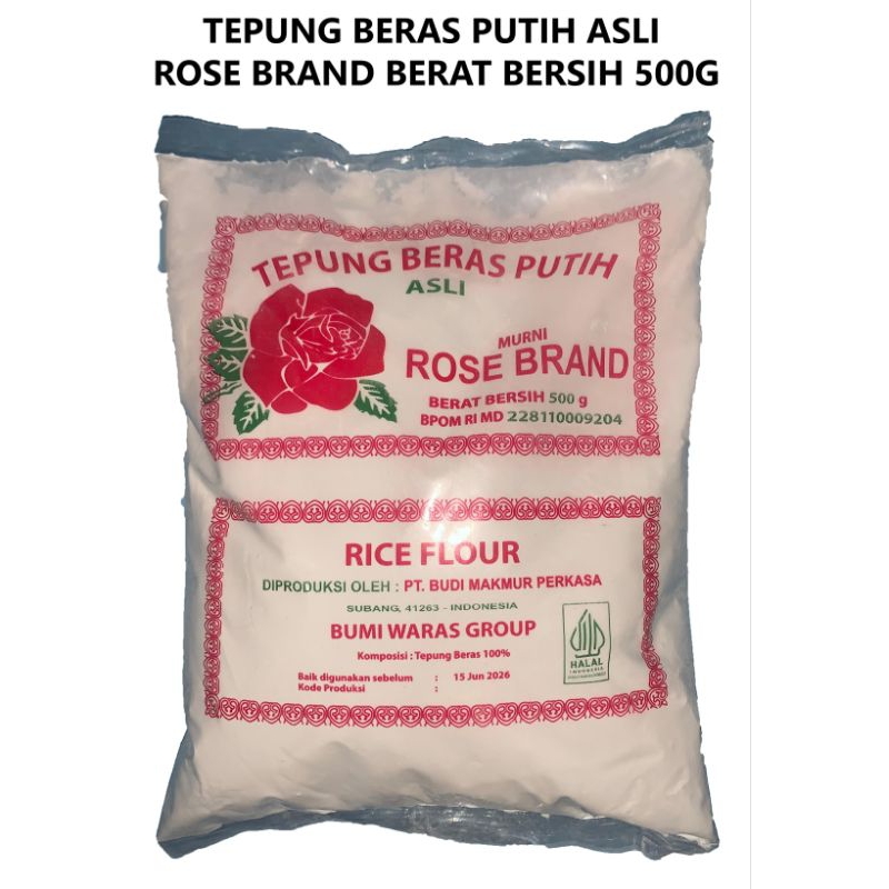 

Tepung Beras Putih Asli Rose Brand Berat Bersih 500g