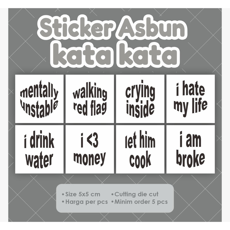 

Stiker Meme ASBUN KATA KATA | LUCU | MEME | BRAT MEME | MIN 5 PCS