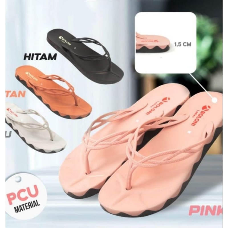 Sendal Jepit Jelly Wanita Elegan 1001-2 Boloni Sandal Wanita Karet