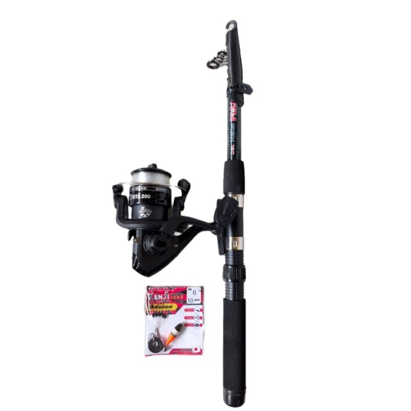 {COD} 1 Set Komplit Joran Antena 150CM. Warna FULL HITAM