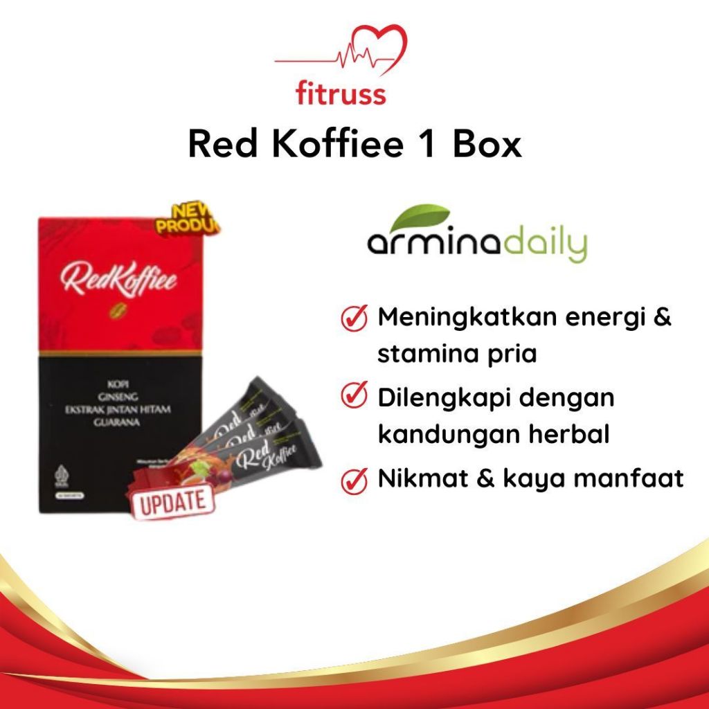 

ARMINA DAILY Red Koffiee Kopi Merah Original Stamina Pria 1 Box