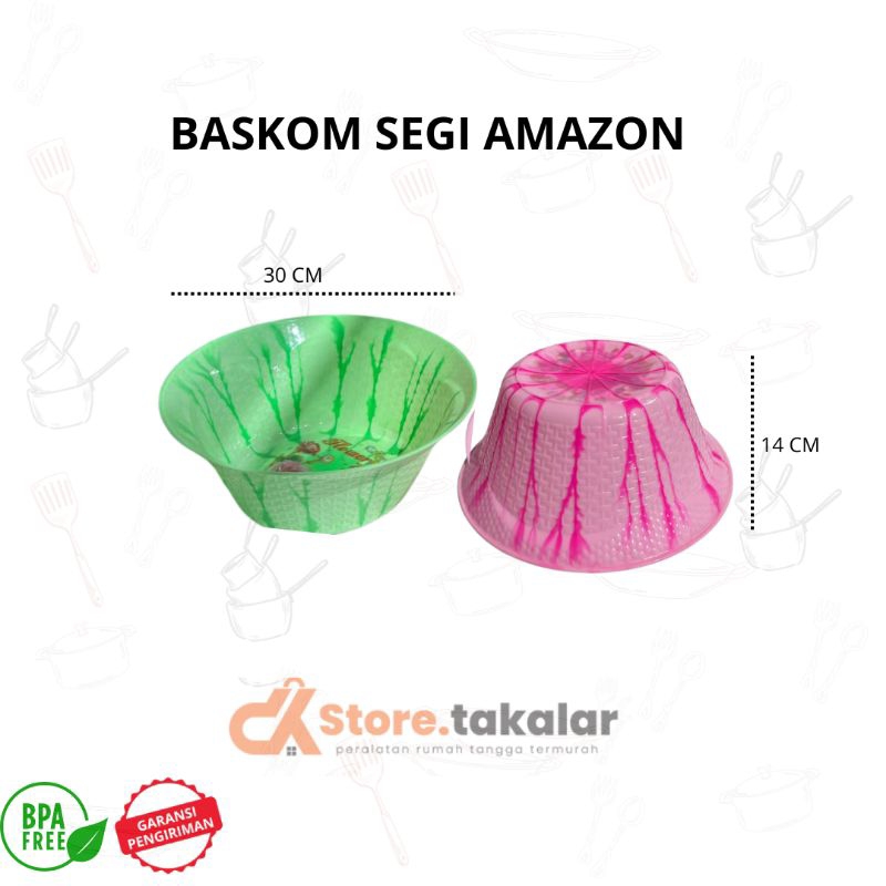 Baskom Segi Amazon / Baskom Ukuran Besar / Baskom Serbaguna, Praktis, Tebal