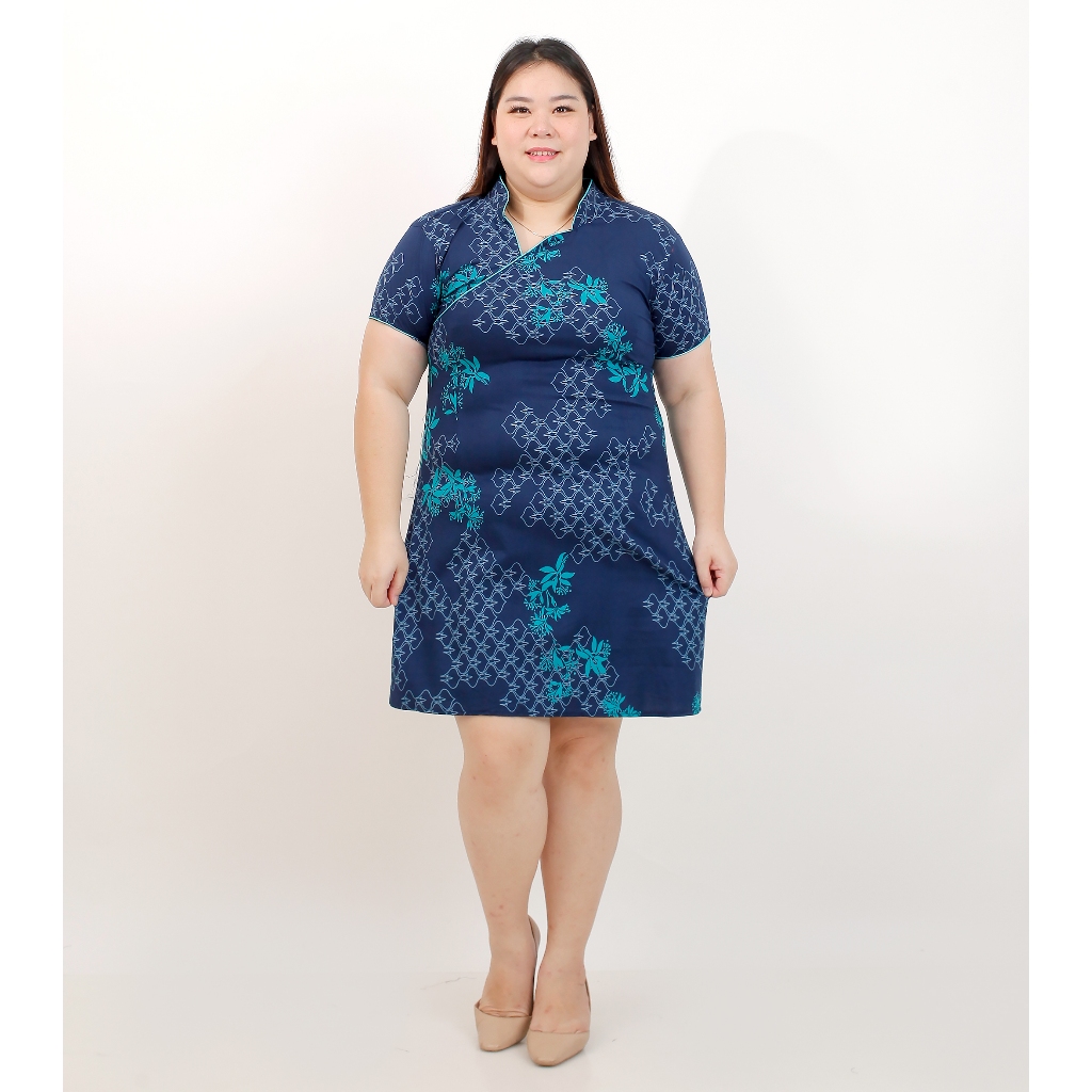 Cheongsam Dress Batik Bigsize Jumbo Wanita 607