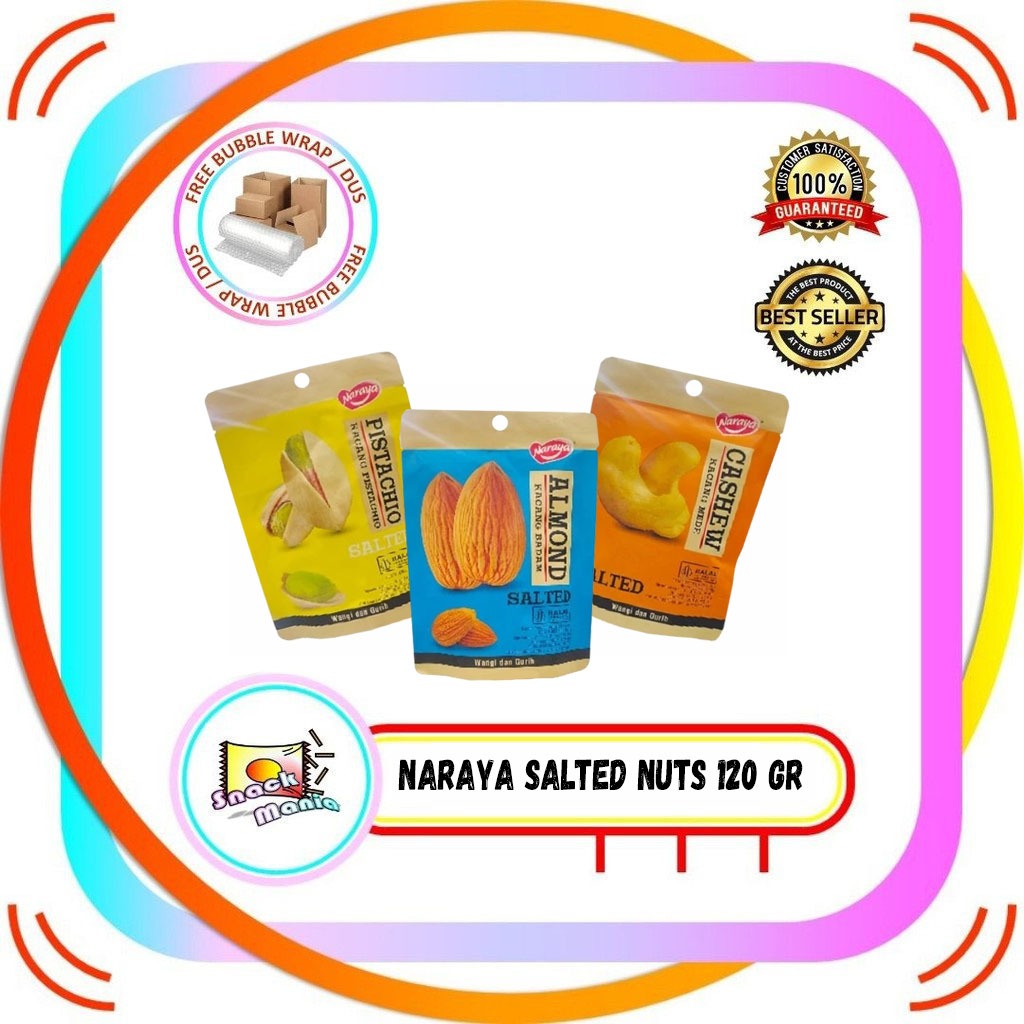 

Naraya Salted Nuts Pistachio - Cahew - Almond ~ 120 gr Kacang