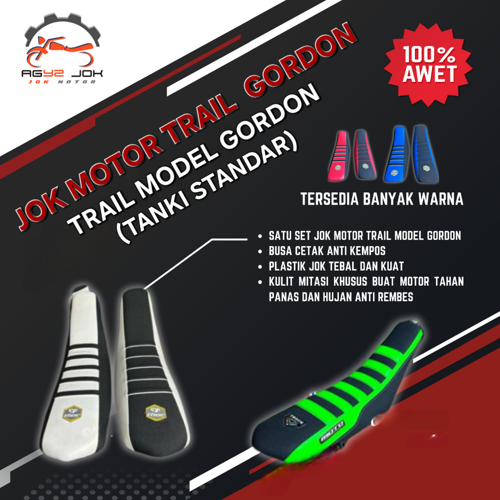 Jok Trail Model GORDON TEBAL RATA TANKI KLX CRF (tanki & body standart)