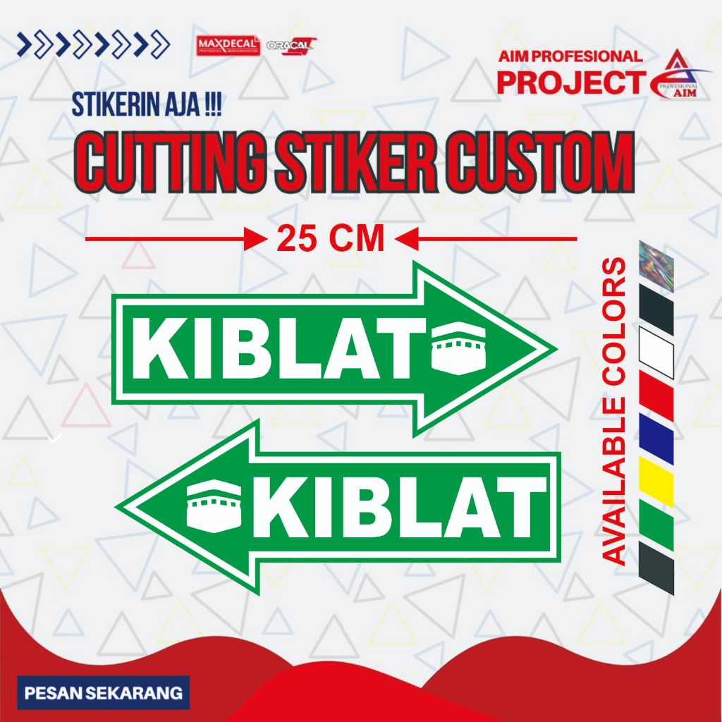 

Cutting Stiker Arah Kiblat Sholat, Arah Ka'bah Sholat