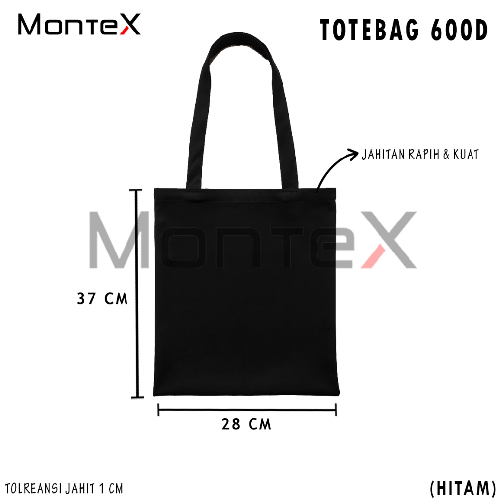 MONTEX - TOTE BAG 28 CM X 37 POLOS GOODIE BAG KANVAS BAHAN KAIN D600 WATERPROOF (SATUAN)