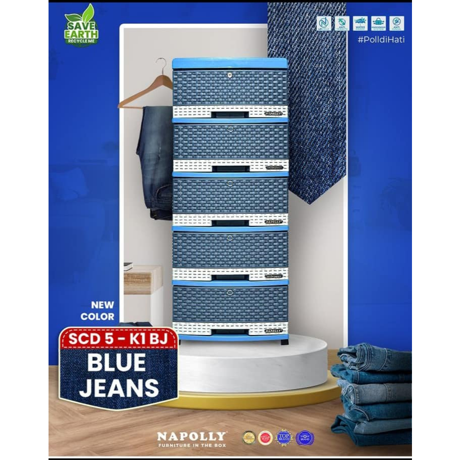 SCD 5 K1 - RAK LACI CABINET NAPOLLY 5 SUSUN / Lemari Laci Susun