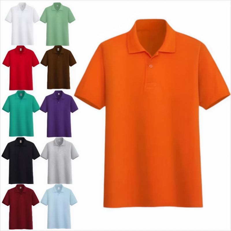 kaos polo shirt polos kerah polos lakos pria wanita dewasa cod size m l xl xxl