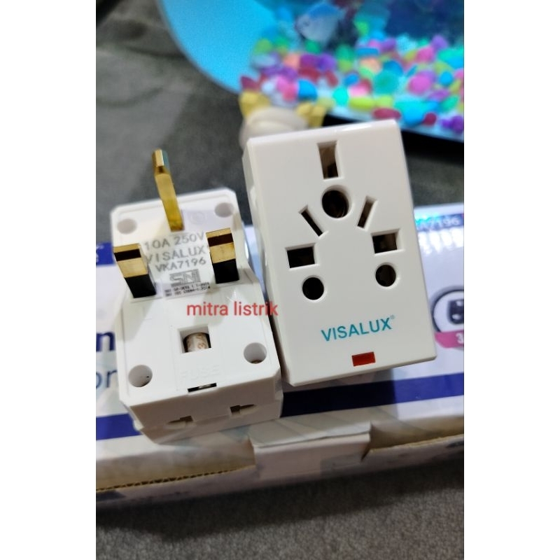 colokan kaki 3 visalux/steker Travelling