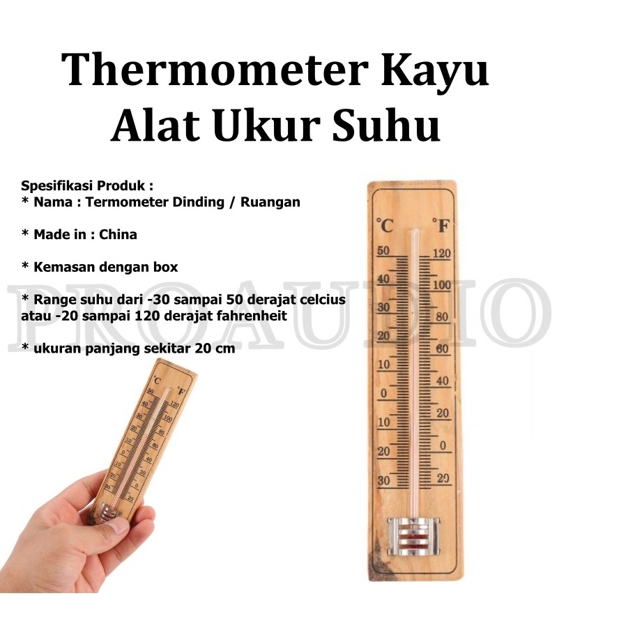 THERMOMETER KAYU - TEMPERATUR SUHU RUANGAN - ALAT UKUR SUHU RUANGAN Thermometer Kayu Alat Ukur Suhu 
