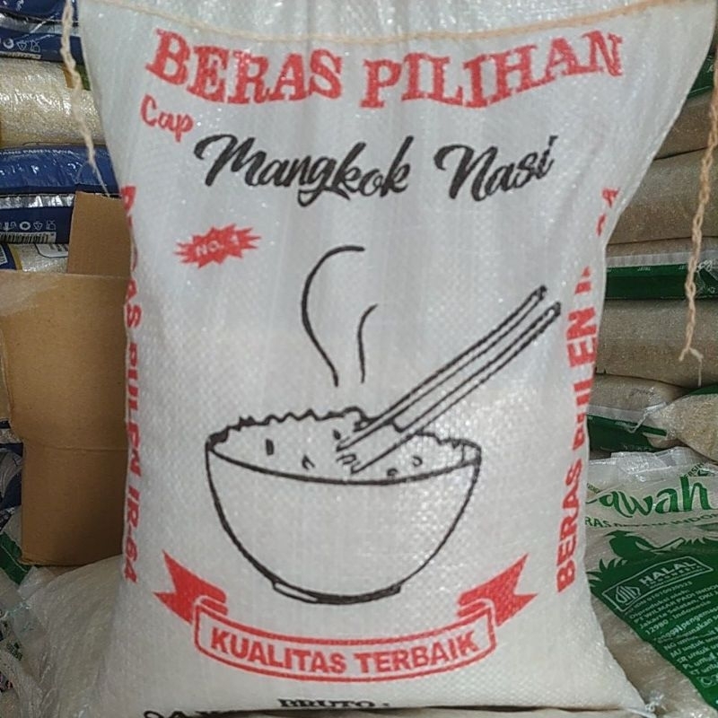 

Beras Putih 5kg, 4,5kg, Beras Pulen, Beras Enak, Beras Medium cap mangkok nasi
