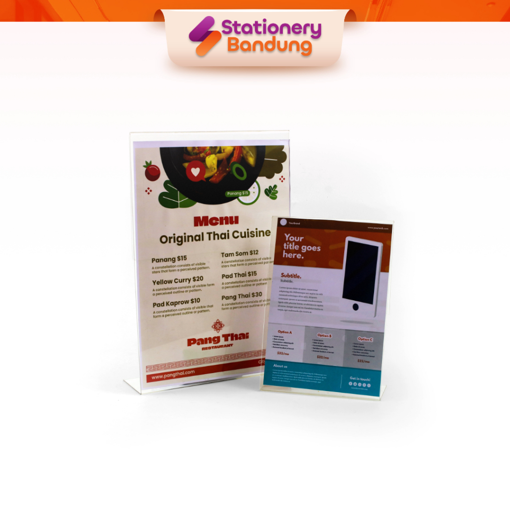 

Display Menu Akrilik Letter L Standing Acrilyc Tempat Meja Minimalis Untuk Brosur Ukuran A6 A5 A4