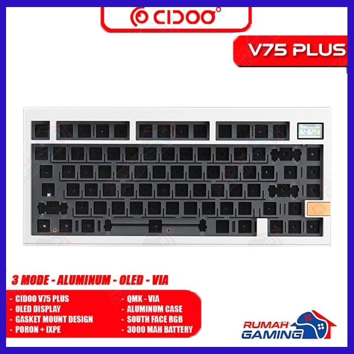 CIDOO - V75 - Plus - Oled - Alu - VIA - South - Mechanical Keyboard